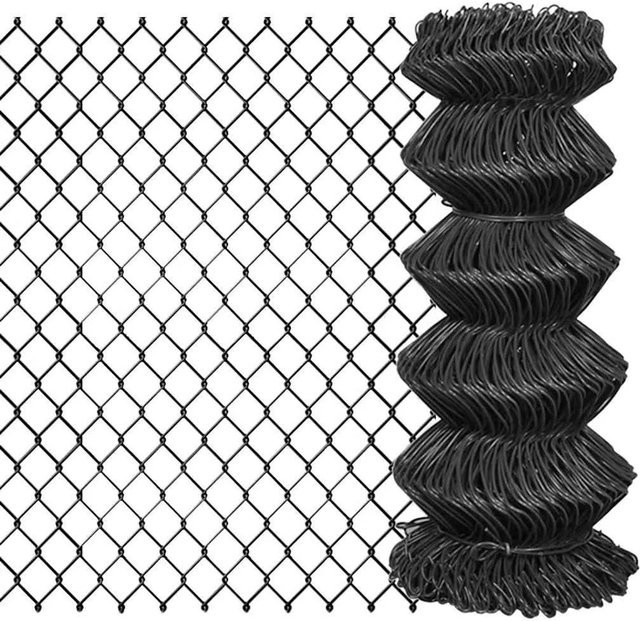 vidaXL Maschendrahtzaun aus Stahl in Grau, PVC-beschichtet, B: 15 m, H: 0,8 m - Bild 1