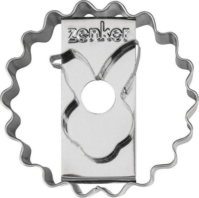 Zenker Ausstecher Linzer Hasenkopf aus Edelstahl, Silber, Durchmesser: 5 cm - Bild 1