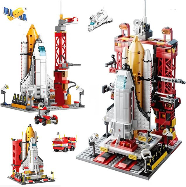 alibricks Raum Rakete Starten Stadt, Bausteine, Weltraum, Kunststoff, Bunt / Mehrfarbig - Bild 1