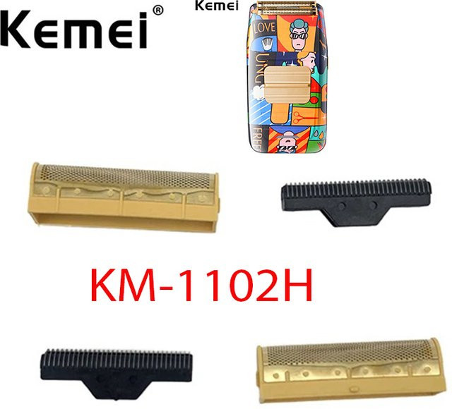 Kemei Ersatz Scherkopf und Rasierfolie für Herren Elektrorasierer KM-1102H in Gold - Bild 1