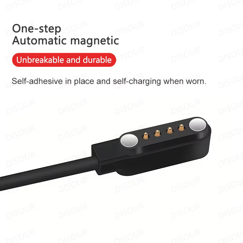 DISOUR Magnetisches 4-poliges Ladekabel für Knochenleitungskopfhörer S10, New X7 und Sanag Headsets in Schwarz mit Datenübertragung (5 V) - Bild 3