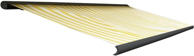 Elektrische Kassettenmarkise H122 MCW Vollkassette aus Polyester in Orange/Weiß mit Rahmen in Anthrazit, B/T: 4 x 3 m - Bild 2
