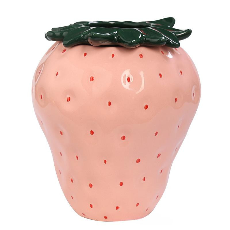 Kreative Erdbeere Keramik Vase in Rot für Wohnzimmer und Dekoration - Bild 2