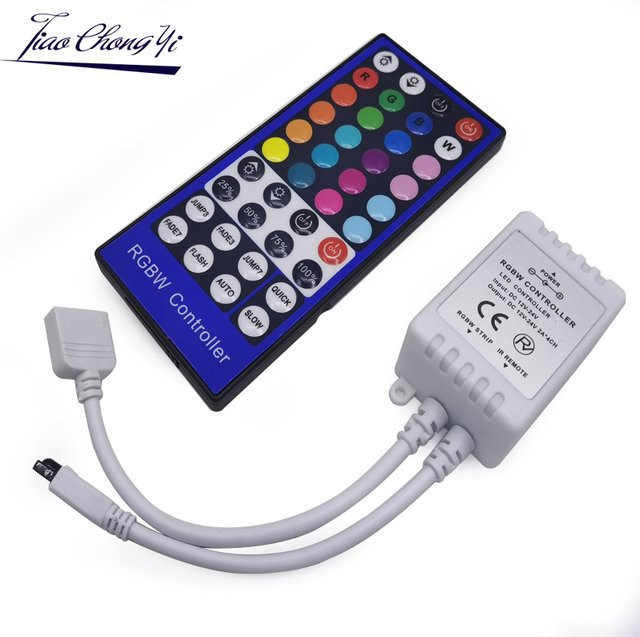 TiaoChongYi RGBW LED Controller Dimmer mit 4 Kanälen und IR Fernbedienung für 5050 RGBW RGBWW LED Streifen, DC12-24V, 5 Pins - Bild 1
