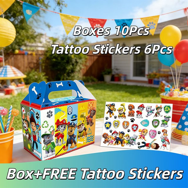 Paw Patrol Süßigkeitenbox-Set mit Ryder und Tracker in Mehrfarbig für Kindergeburtstage und Partydekoration aus Papier - Bild 1