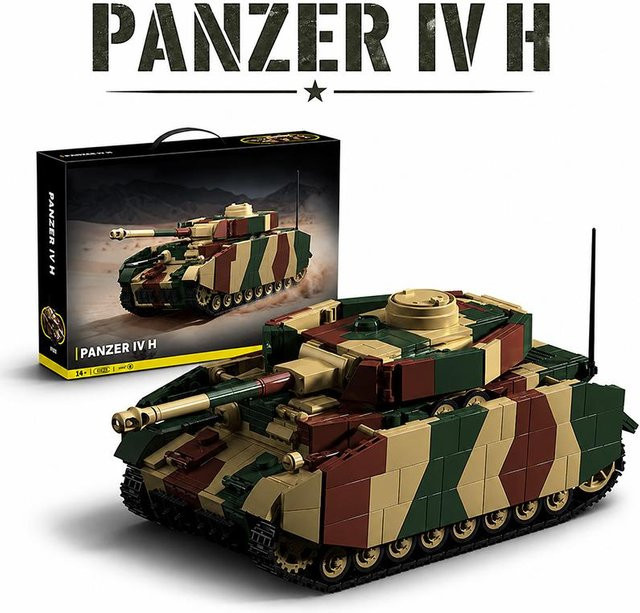 Schwerer Panzer MOC Bausteine, 1:28, mit Soldatenfiguren, ab 14 Jahren - Bild 1