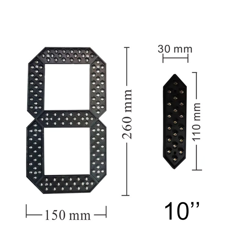 4er Set Outdoor 10 Zoll 7-Segment LED Digitalanzeige Module in Schwarz - Bild 2