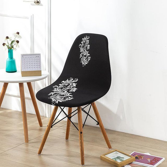 Elastischer Eames Stuhlbezug aus wasserabweisendem Faserstoff in Schwarz für Esszimmer und Hochzeiten - Bild 1
