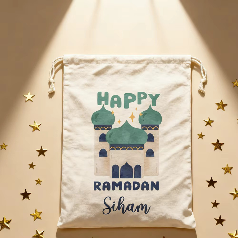 Personalisierte Happy Ramadan Geschenktüte für Kinder, Eid Al-Fitr Geschenk und Ramadan Dekoration, B: 30 cm, H: 40 cm - Bild 2