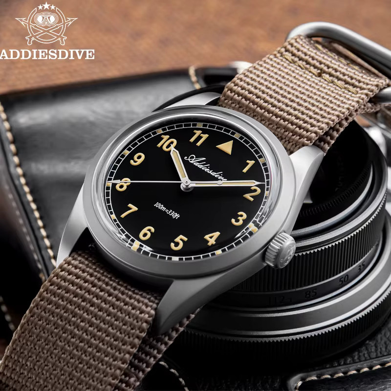 ADDIESDIVE Armbanduhr, Quarz, Edelstahl, 36 mm, Herren, Schwarz - Bild 3