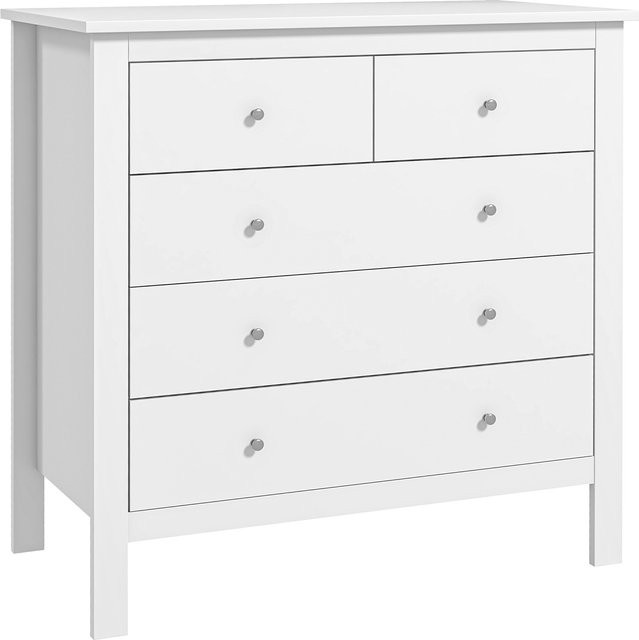 HOMCOM Kommode Beistellschrank mit 5 Schubladen in Weiß, B/T/H: 79 x 39,5 x 80,5 cm - Bild 1