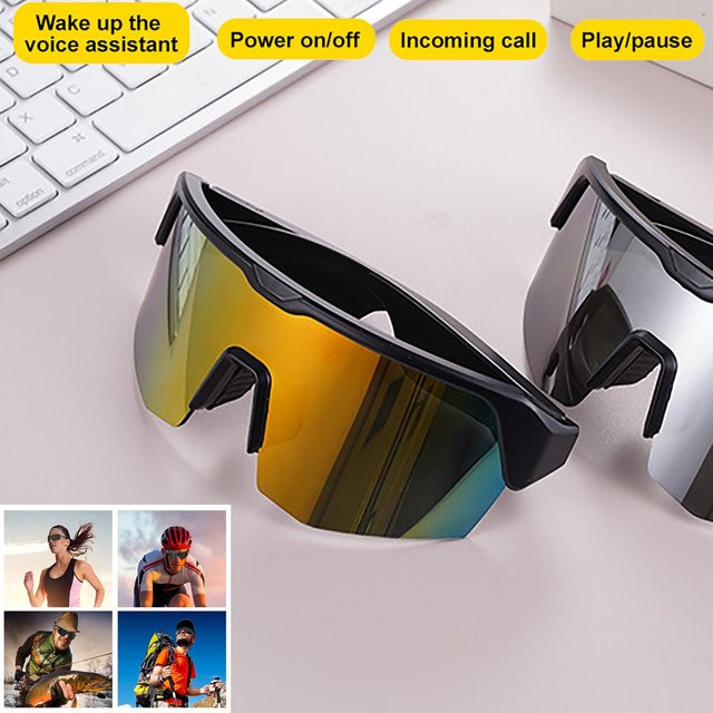 Luxuglow Multifunktionale Smart-Sonnenbrille mit Bluetooth 5.3 für Herren und Damen in Schwarz mit Wireless Calling für Sport und Outdoor - Bild 1