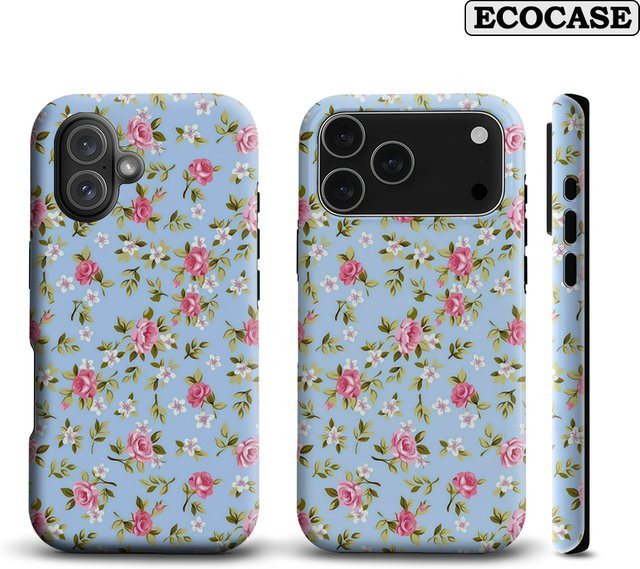 Vintage Floral Ditsy Handyhülle für iPhone 17 16 15 14 13 12 11 Pro Max Plus mit doppelschichtiger Rückseite in Multicolour - Bild 1