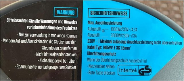 Masterplug ProXT Kabeltrommel mit 4 Steckdosen, 40 m Kabellänge, blau - Bild 1