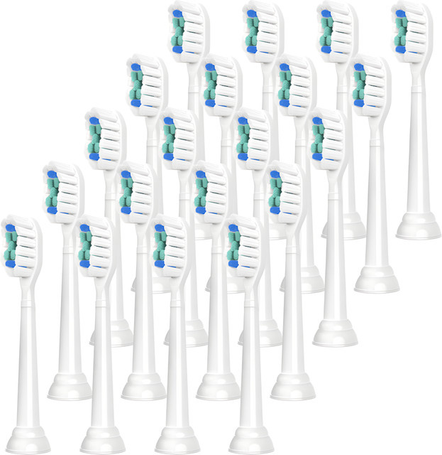 Ersatz-Aufsatzbürsten kompatibel mit Philips Sonicare elektrischen Zahnbürsten, Farbe: Weiß - Bild 1