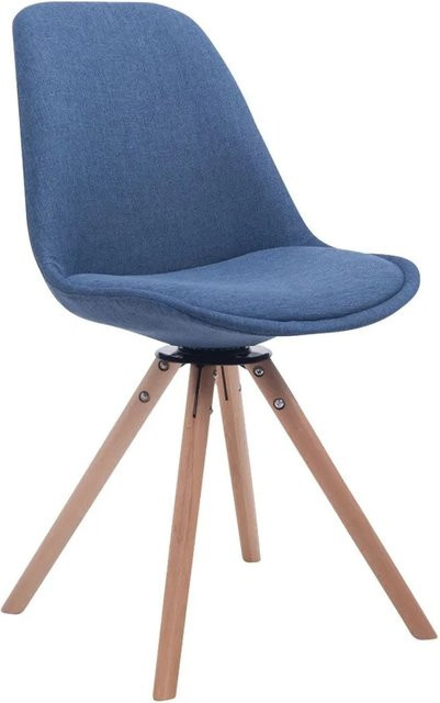 CLP Besucherstuhl Troyes Drehbar Stoff Blau/Natura B/T/H: 56 x 56 x 84 cm - Bild 1