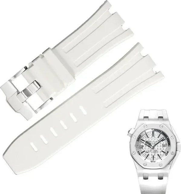 Uhrenarmband Silikon, 28 mm, Weiß, Herren - Bild 1