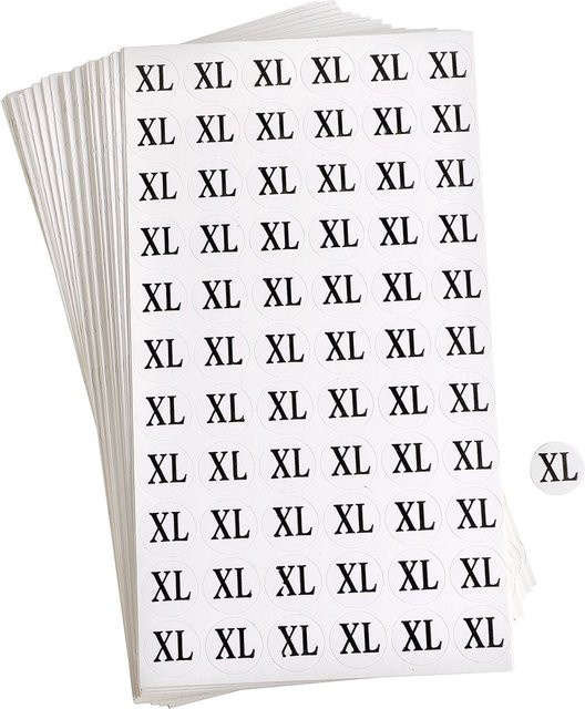 VBS Konfektionsgröße-Aufkleber XL, 3960 Stück - Bild 1