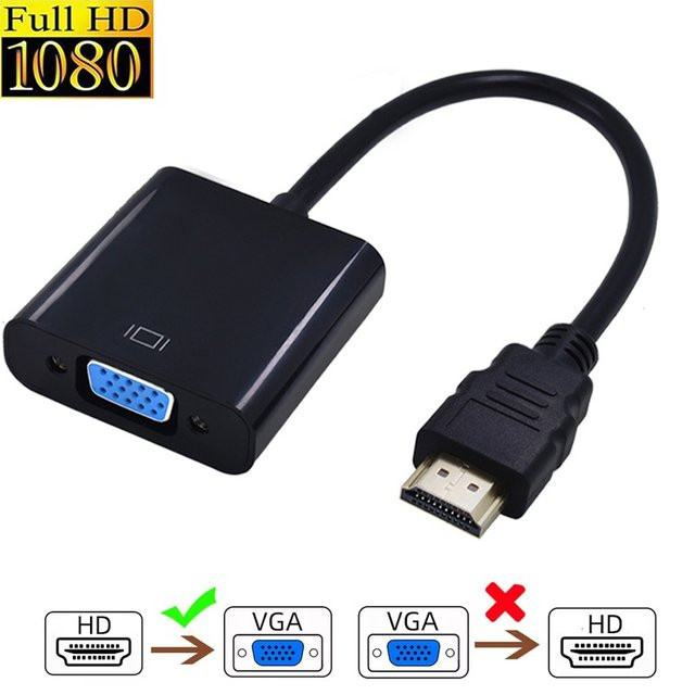 VORTNGLE HDMI zu VGA Adapter Konverter für Full HD 1080P, kompatibel mit PC, Laptop, PS4 und TV-Box zu Projektor oder Display - Bild 1