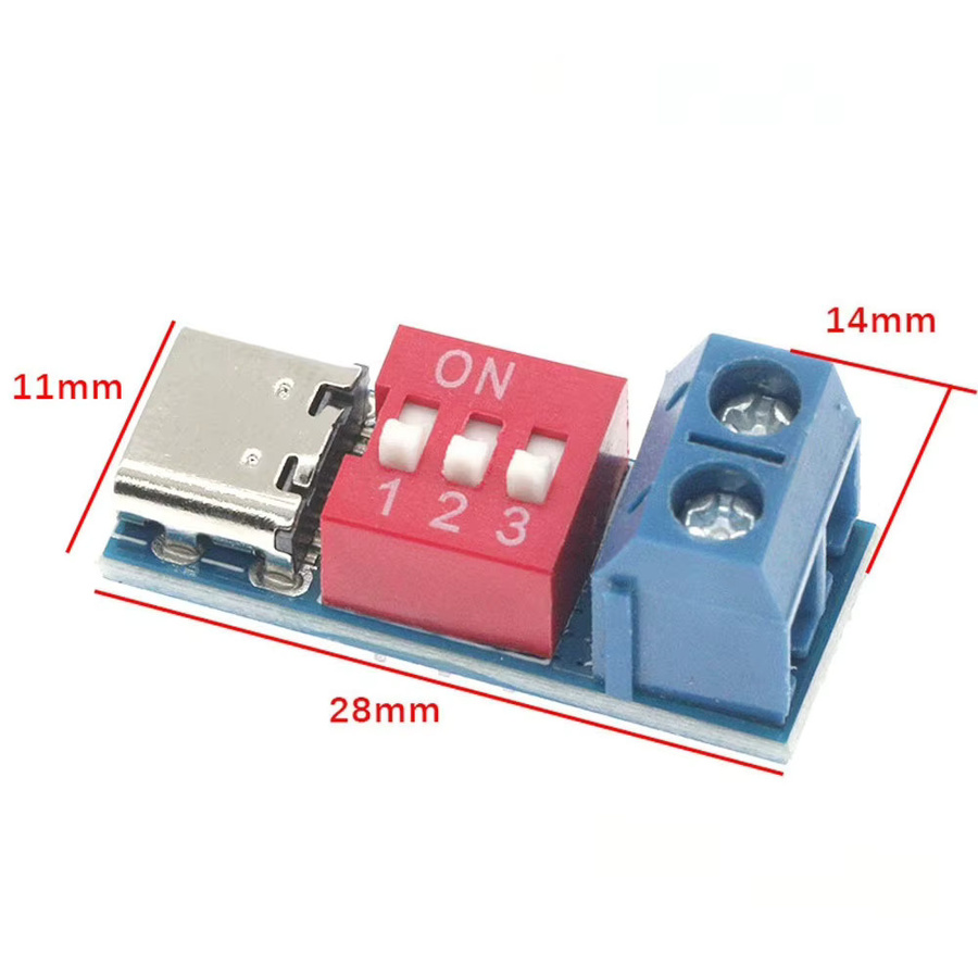 FRHY PD/QC Trigger Board Decoy Modul mit USB-C Typ-C Schnellladung und einstellbarem Spannungsausgang 5-20 V kompatibel mit Stromversorgung 3.0 und QC 4.0 - Bild 3