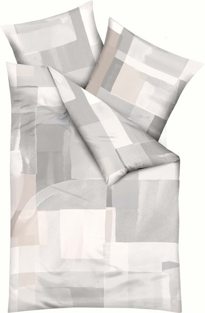 Kaeppel Bettwäsche SENATI Mako-Satin aus Baumwolle, Grau, B/H: 155 x 220 cm - Bild 1