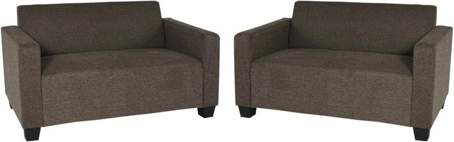MCW Sofa-Garnitur Lyon bestehend aus 2x 2er Sofas in Braun aus Stoff und Textil im Lounge-Stil - Bild 2