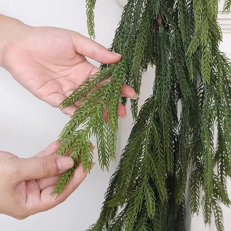 JUSTINLAU Künstlicher Norfolk-Baum in Grün zur Weihnachtsdekoration und Kamindekoration - Bild 5