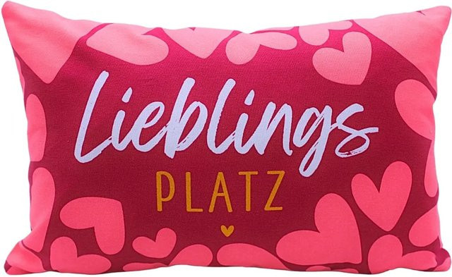 Dekohelden24 Zierkissen aus 100% Baumwolle in Rot und Pink, B/H/T: 40 x 23 x 13 cm - Bild 1