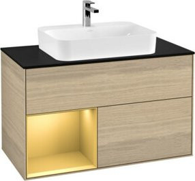 V&B Waschtischunterschrank Finion 100 mit Wandbeleuchtung, Breite: 100 cm, Höhe: 50,1 cm, Tiefe: 50,1 cm - Bild 1