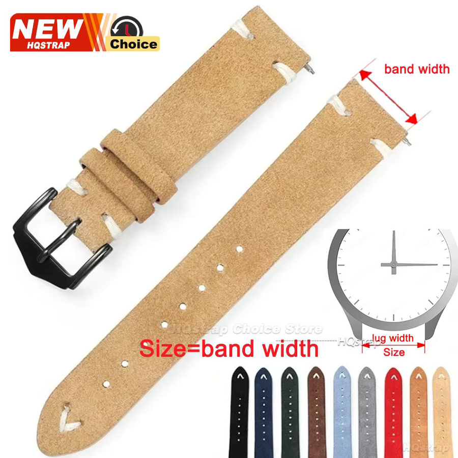 HQstrap Uhrenarmband Leder, Vintage, 20 mm, 22 mm - Bild 4