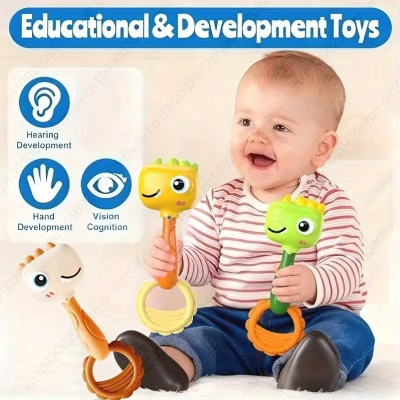 dutora Baby-Dinosaurier Rassel, mit Crinkle-Sound, Braun, Bunt / Mehrfarbig - Bild 3