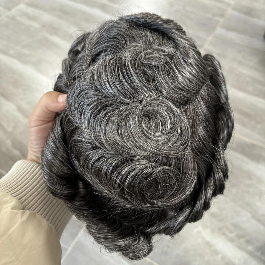 simbeauty Herren-Toupet aus Echthaar, 65% Grauanteil - Bild 4