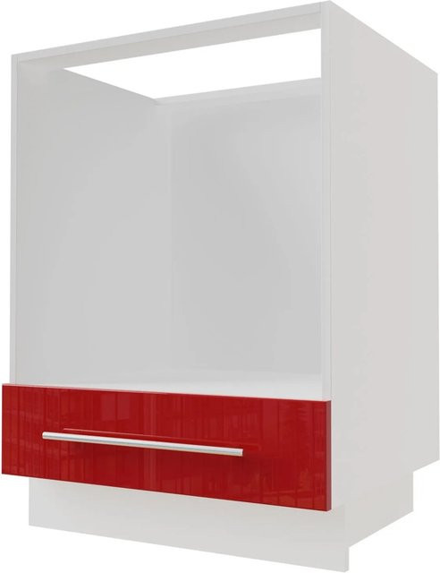 Feldmann-Wohnen Herdumbauschrank Brerra D11K/60 in Weiß und Karminrot Hochglanz B/T/H: 60 x 50 x 82 cm - Bild 1