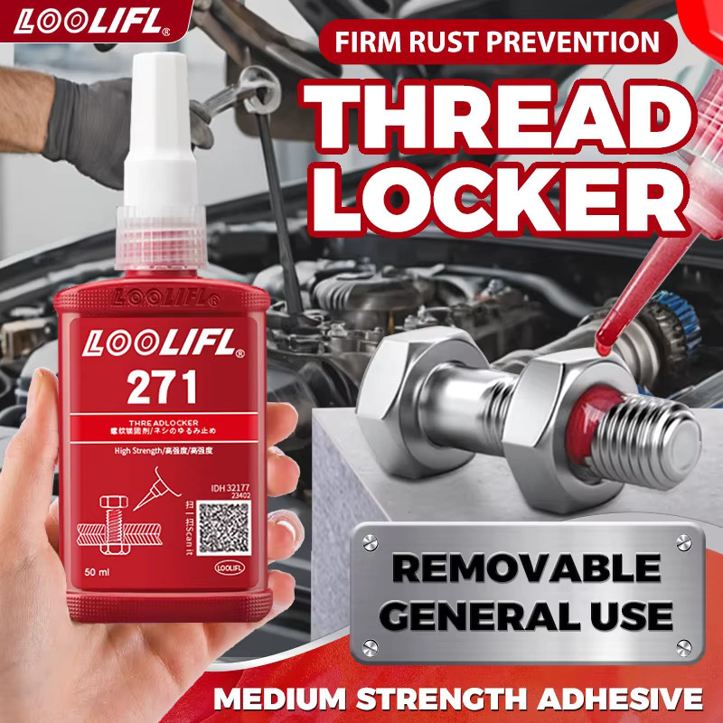LOOLIFL Thread Locker Rot mit hoher Festigkeit für Metall und Befestigungselemente, 50 ml - Bild 5