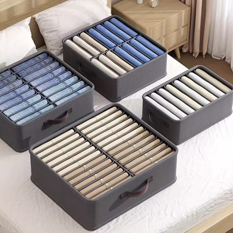 JAH Faltbare Kleiderschrank Organizer Schublade in Grau mit PP Board zur Lagerung von Kleidung und Hosen - Bild 3