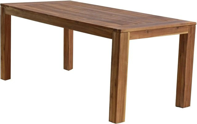 DELUKE Gartentisch PRAGUE aus Akazie in Braun, wetterfester Outdoor-Terrassentisch, B/T/H: 180 x 90 x 77 cm - Bild 1