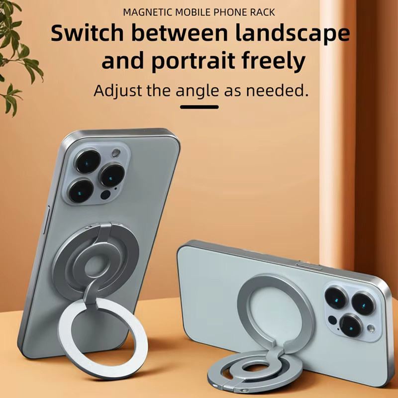 YTDMEN Magnetischer Telefonhalter in Orange, Doppelseitiger faltbarer Metallständer für MagSafe, iPhone und Samsung, ideal für Fitnessstudio und Schreibtisch - Bild 3