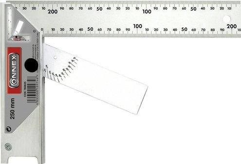 Connex Schreinerwinkel aus Aluminium in Silber, Breite: 25 cm - Bild 1