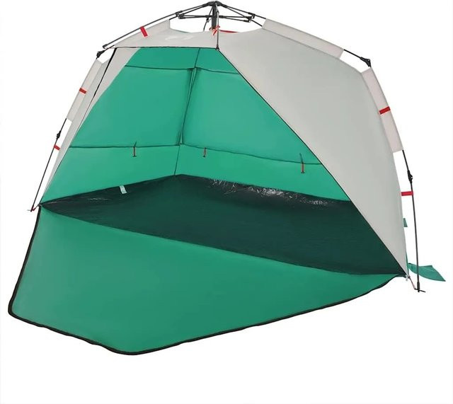 vidaXL Strandzelt für 3 Personen in Grün, wasserdicht mit Quick Release System aus Polyester - Bild 1