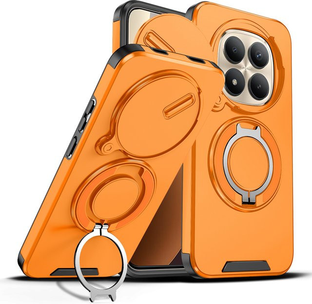 ELVEV Magnetische Handyhülle für Xiaomi Redmi Note 15 Pro Plus und Redmi Note 15 Pro 5G mit drehbarem Ring-Ständer aus hartem PC und weichem TPU - Bild 1