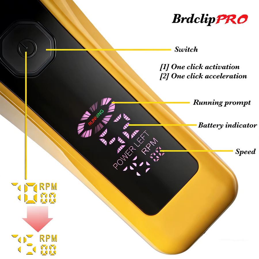 BRDCLIP BRD 619 339 Professioneller Haarschneider für Männer mit LCD-Display und Basis-Ladegerät - Bild 4