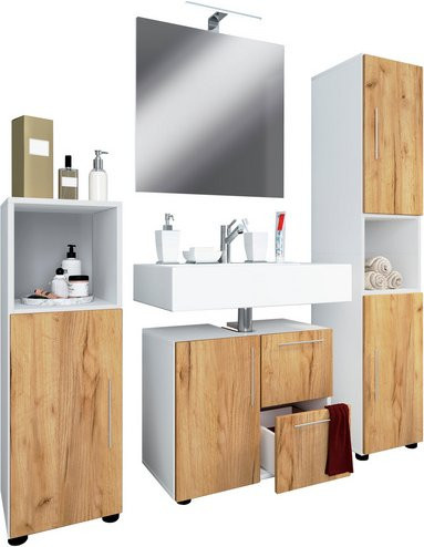 VCM Badmöbel-Set Flandu, 4-teilig, weiß, modern und lackiert - Bild 1