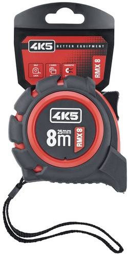 4K5 Tools RMX 8 Rollmeter Maßband 8m in Rot - Bild 1