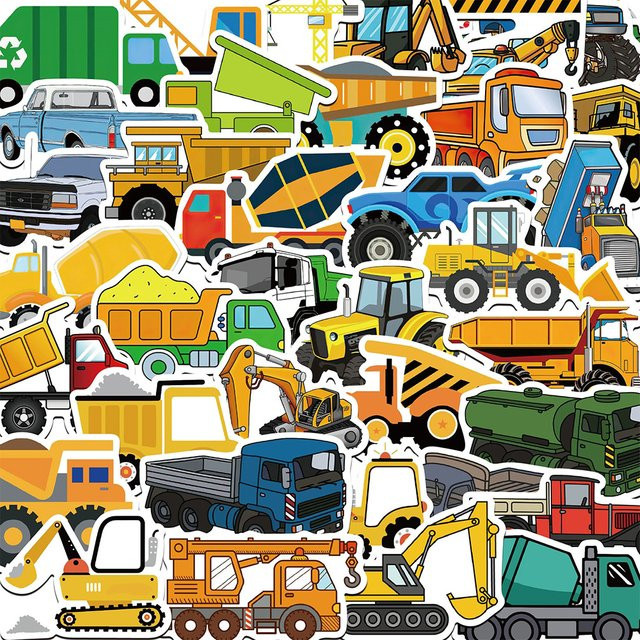 Charile Cartoon-LKW-Baufahrzeug-Aufkleber, Sticker, 10 Stück - Bild 1