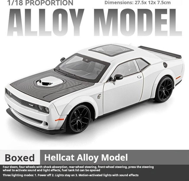 Linyi toy car Dodge Hellcat Leichtmetall-Automodell, 1:18, Lenkfunktion, ab 3 Jahren - Bild 1