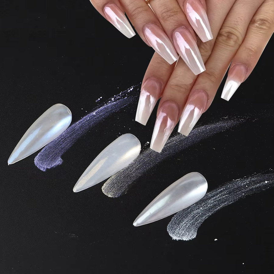 Full Beauty Nail Art Puder, Pearl White, Glänzend - Bild 3