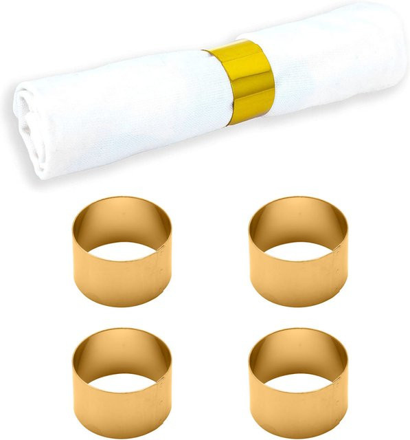 ECHTWERK Serviettenring-Set mit Kreis-Design in Gold, 4 Stück, L x B x H: 3 x 4 x 3 cm - Bild 1