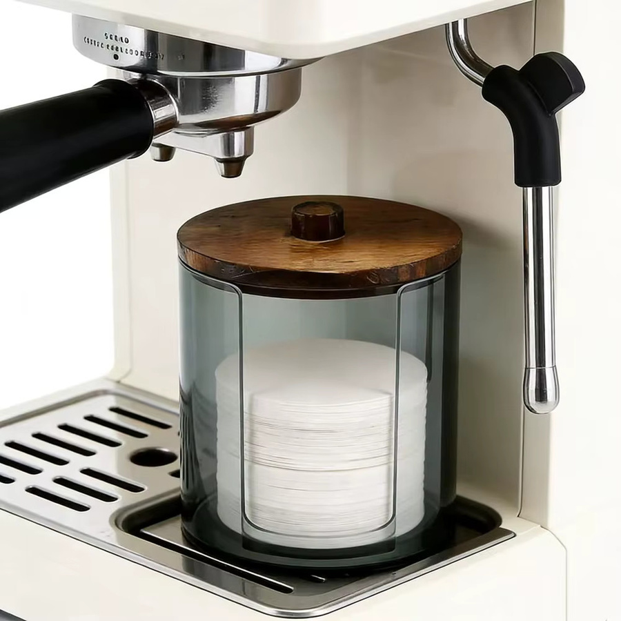 Punana Papierfilterhalter aus Glas in Transparent mit Deckel, tragbarer Aufbewahrungsbehälter für Kaffeefilter, kompatibel mit 51 mm, 53 mm und 58 mm runden Papierkaffee-Werkzeugen - Bild 6