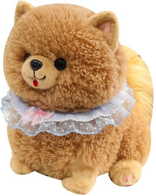 BC Pet Supplies Pomeranian Hund, Plüschtier, braun, 25cm - Bild 1