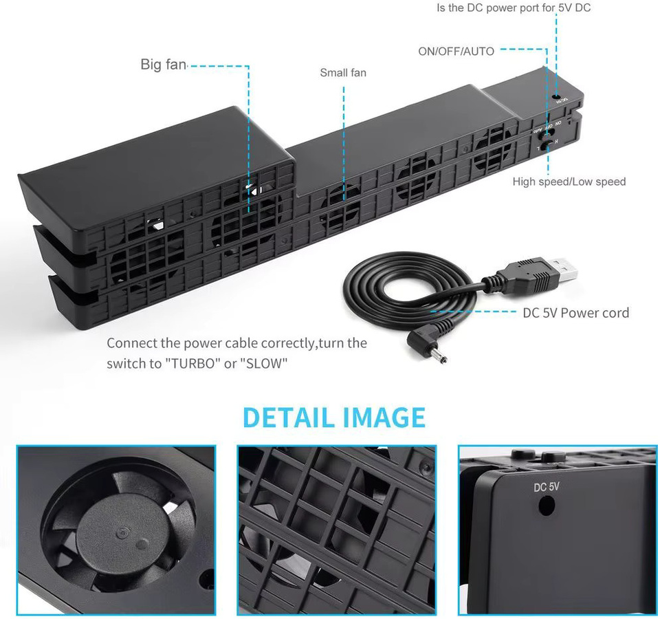 Sony Kühlhalter für PS4, PS4 Pro und PS4 Slim in Schwarz - Bild 2